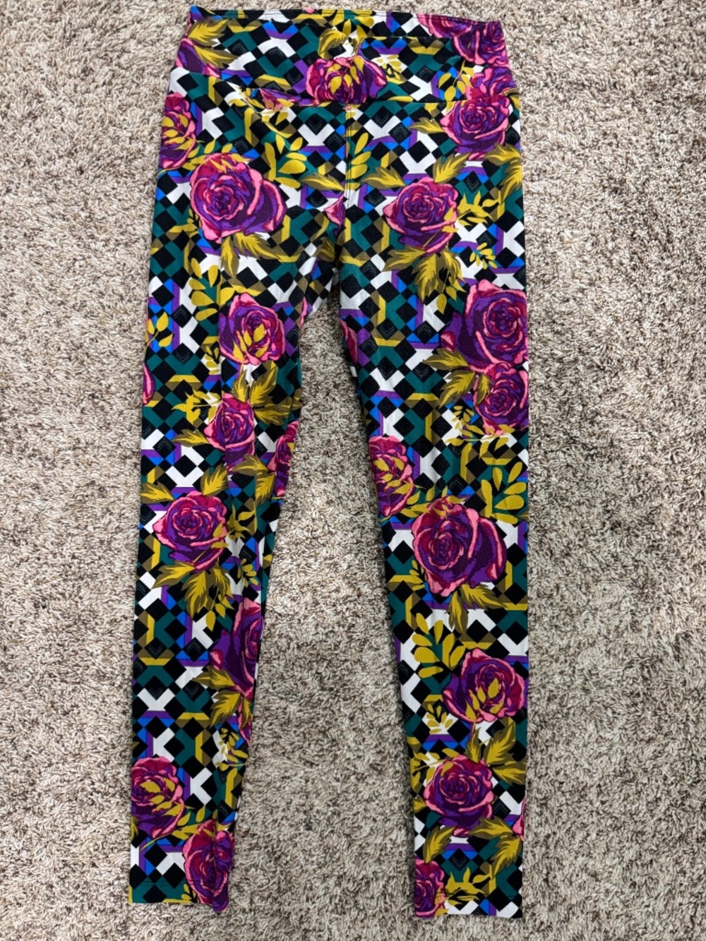 LuLaRoe multi colored floral leggings OS (one size) 2-10